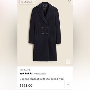 DAPHNE TOPCOAT IN ITALIAN BOILED WOOL j crew